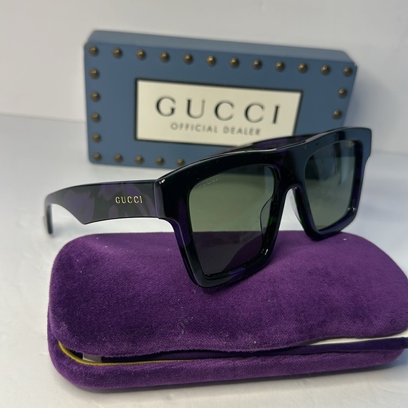 Gucci Men's GG0962Sm Acetate Rectangle Sunglasses - Picture 13 of 15